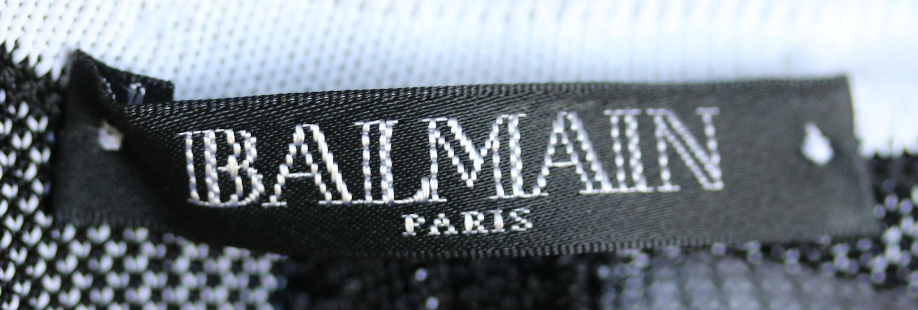 Black Balmain Intarsia Knitted Bodysuit
