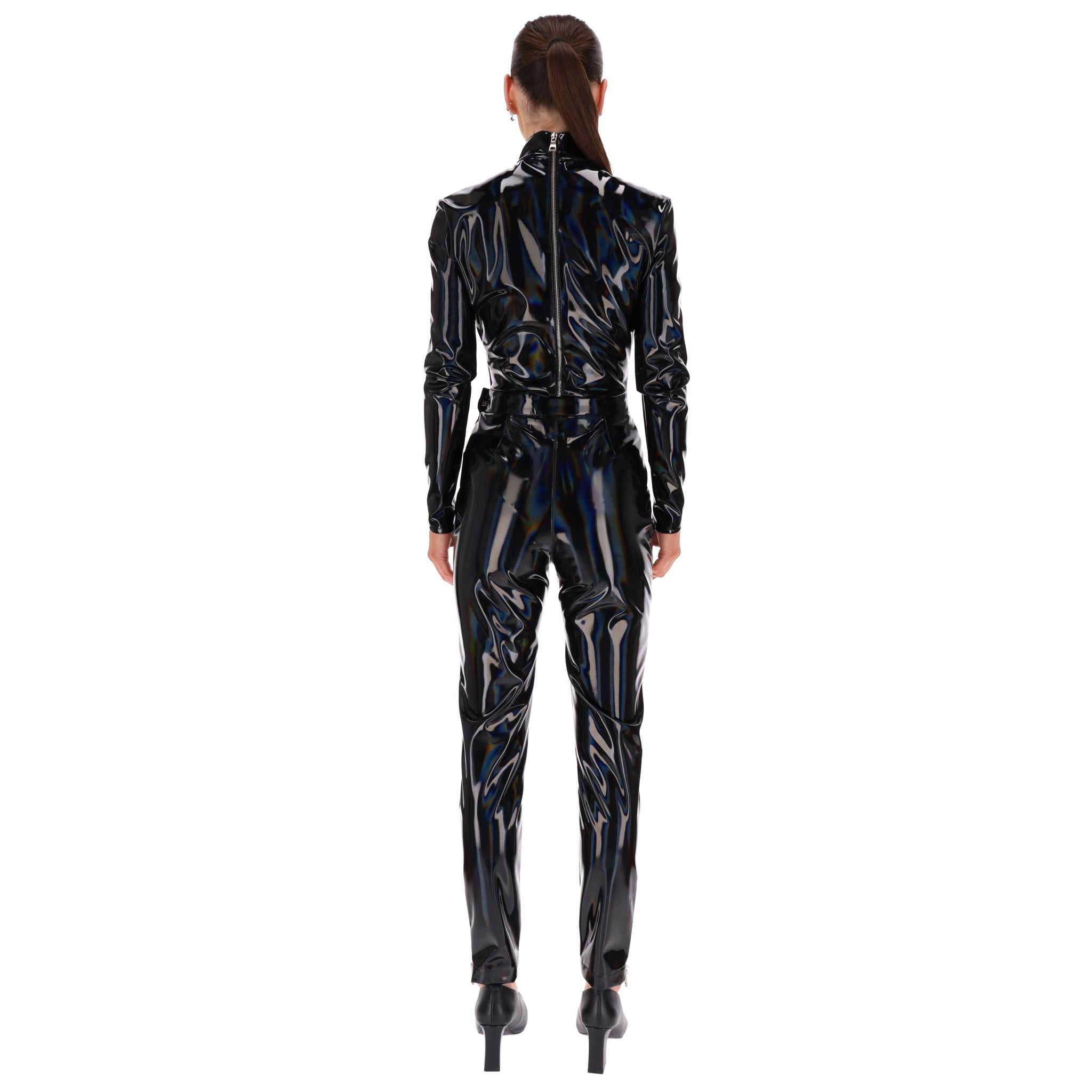 Balmain Iridescent Vinyl Two-Piece Set In New Condition For Sale In London, GB