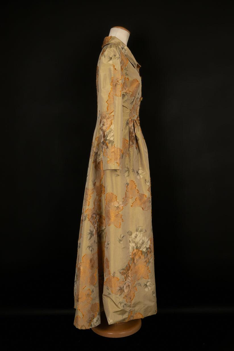 Women's Balmain Ivory Blended Silk Dress Coat For Sale
