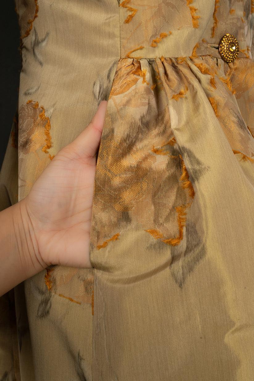 Balmain Ivory Blended Silk Dress Coat For Sale 1