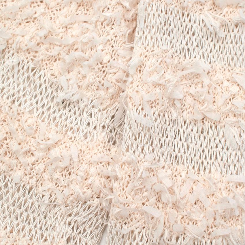 Women's Balmain Ivory Cotton Blent Textured Knit Top - Size US 4  For Sale