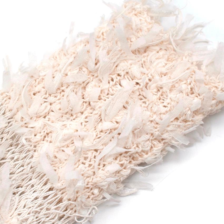 Balmain Ivory Cotton Blent Textured Knit Top - Size US 4  For Sale 1