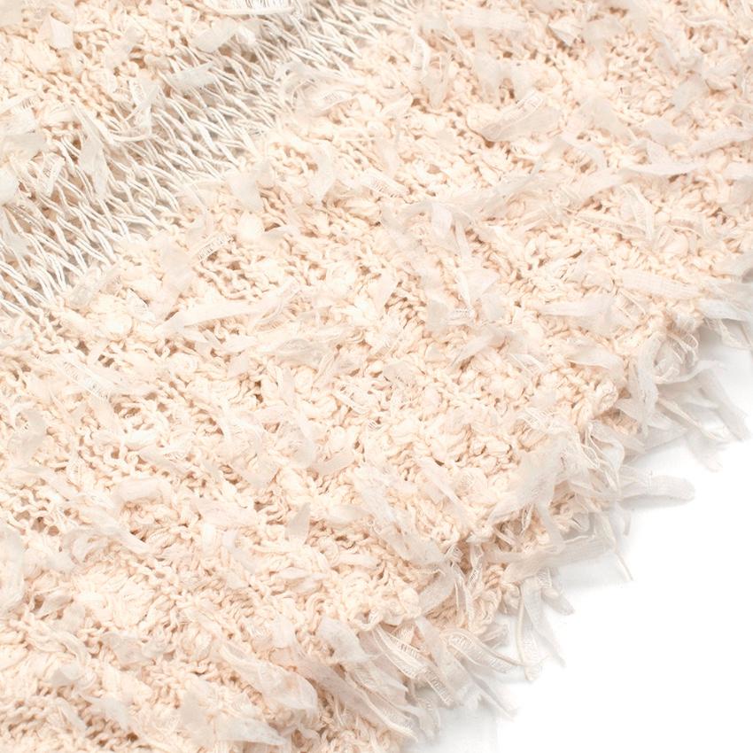 Balmain Ivory Cotton Blent Textured Knit Top - Size US 4  For Sale 2