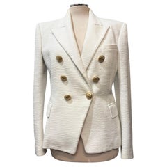 Chaqueta de algodón marfil Balmain IT 40, FR 36