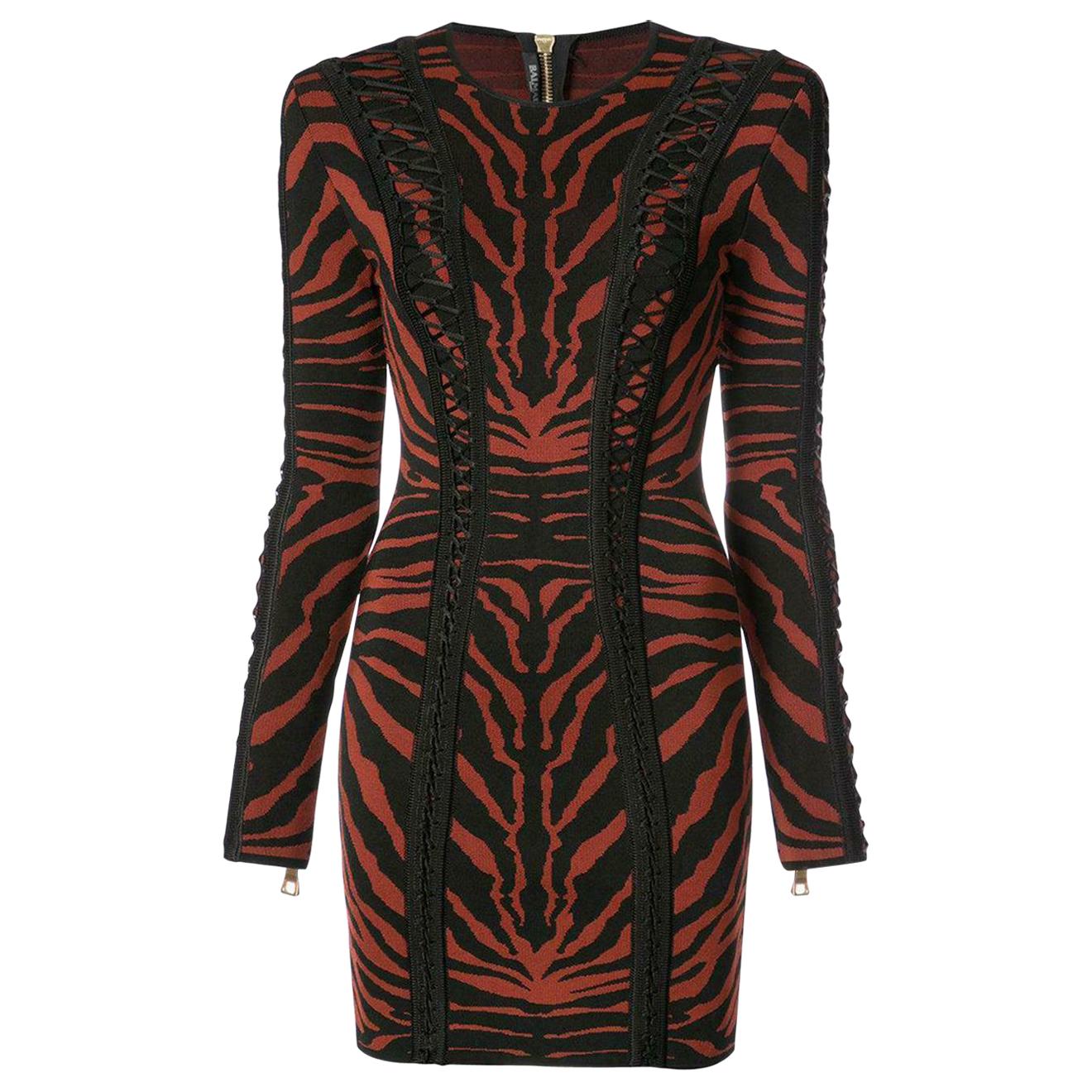Balmain Jacquard Knit Mini Dress