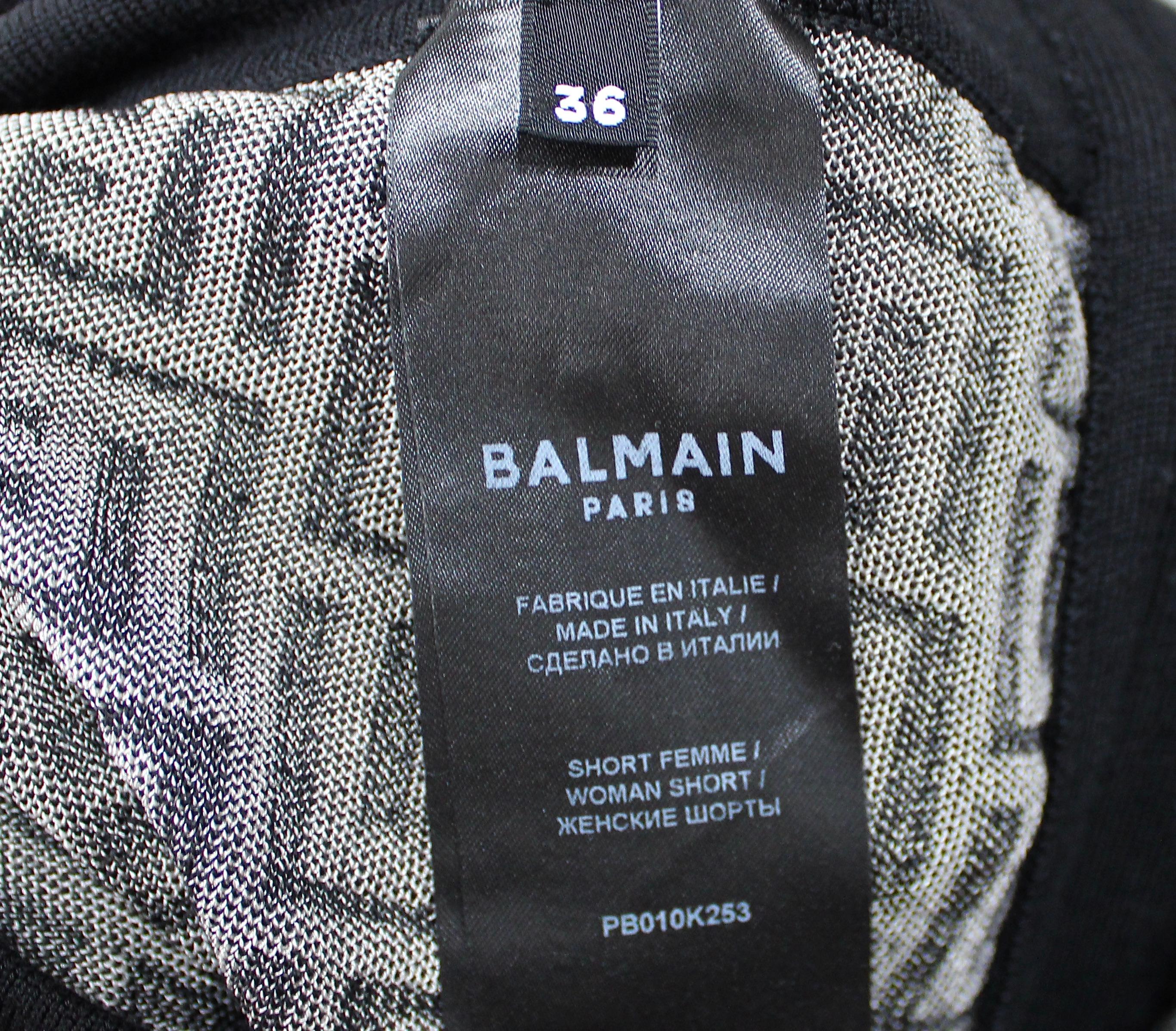 Short de vélo Monogram en maille jacquard de Balmain en vente 5