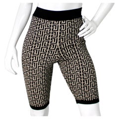 Balmain Jacquard Knit Monogram Bike Shorts