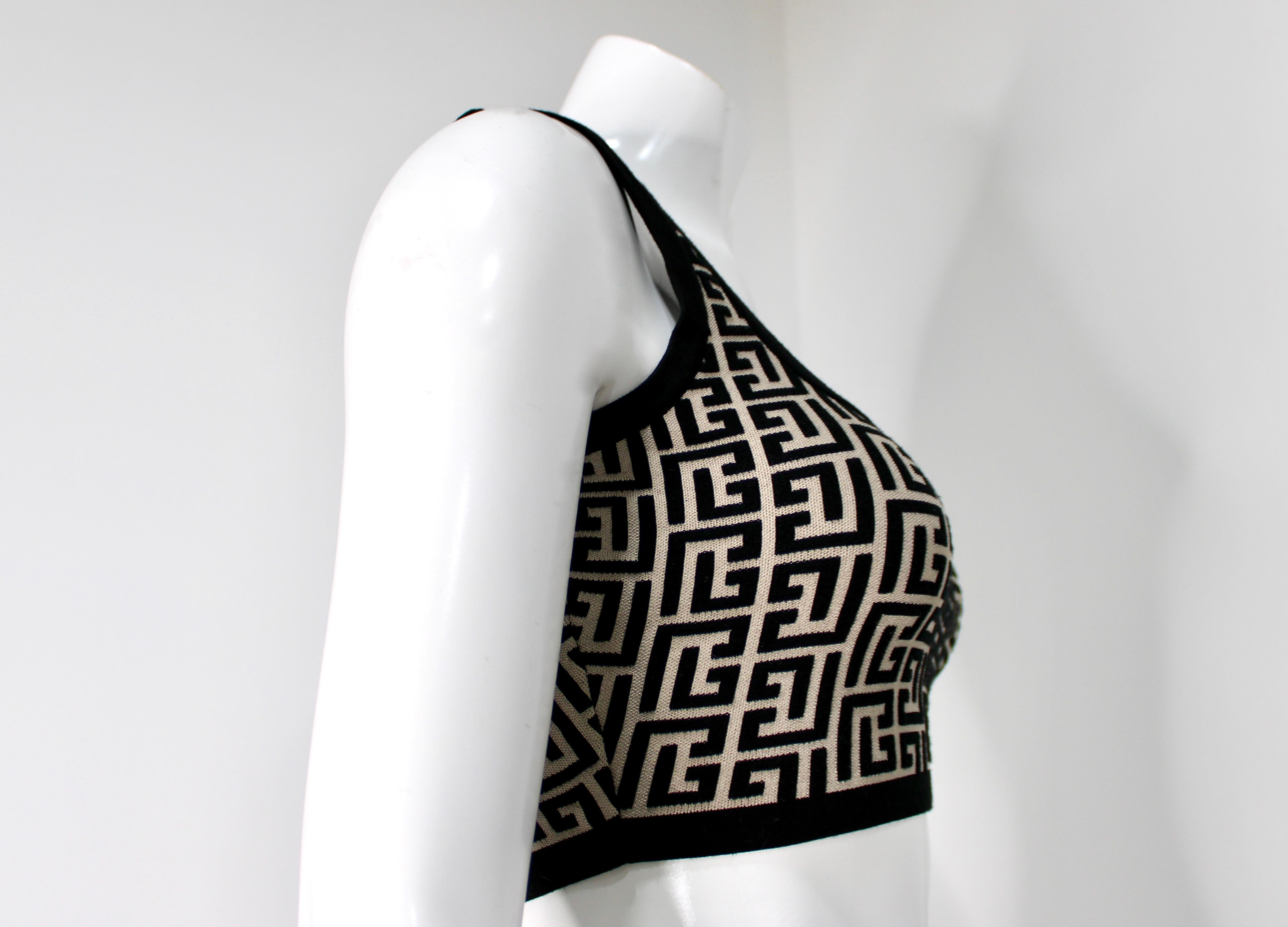 Canotta Balmain in maglia jacquard con Monogram in vendita 3