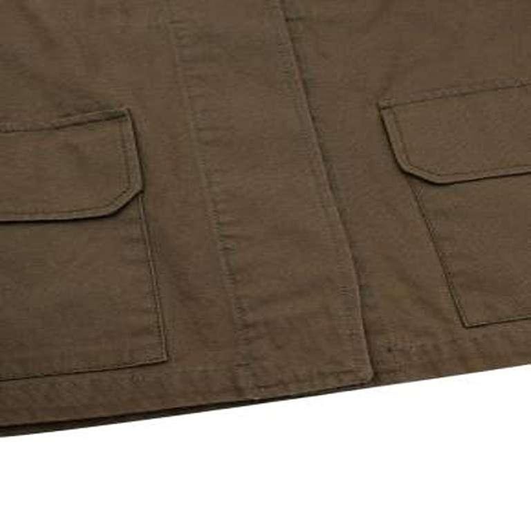 Balmain Khaki Embellished Cotton Military Jacket For Sale at 1stDibs