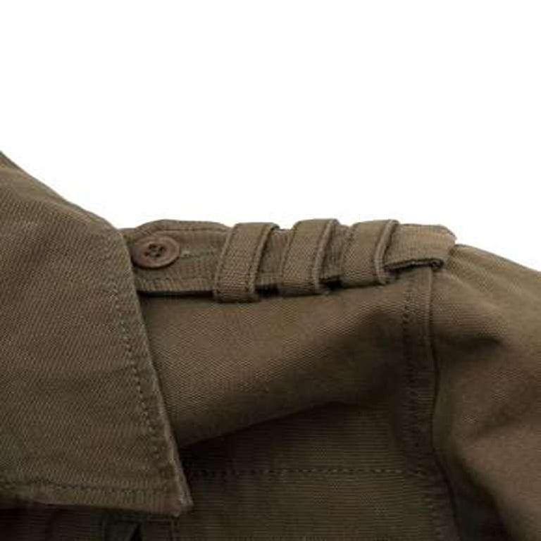 Balmain Khaki Embellished Cotton Military Jacket For Sale at 1stDibs