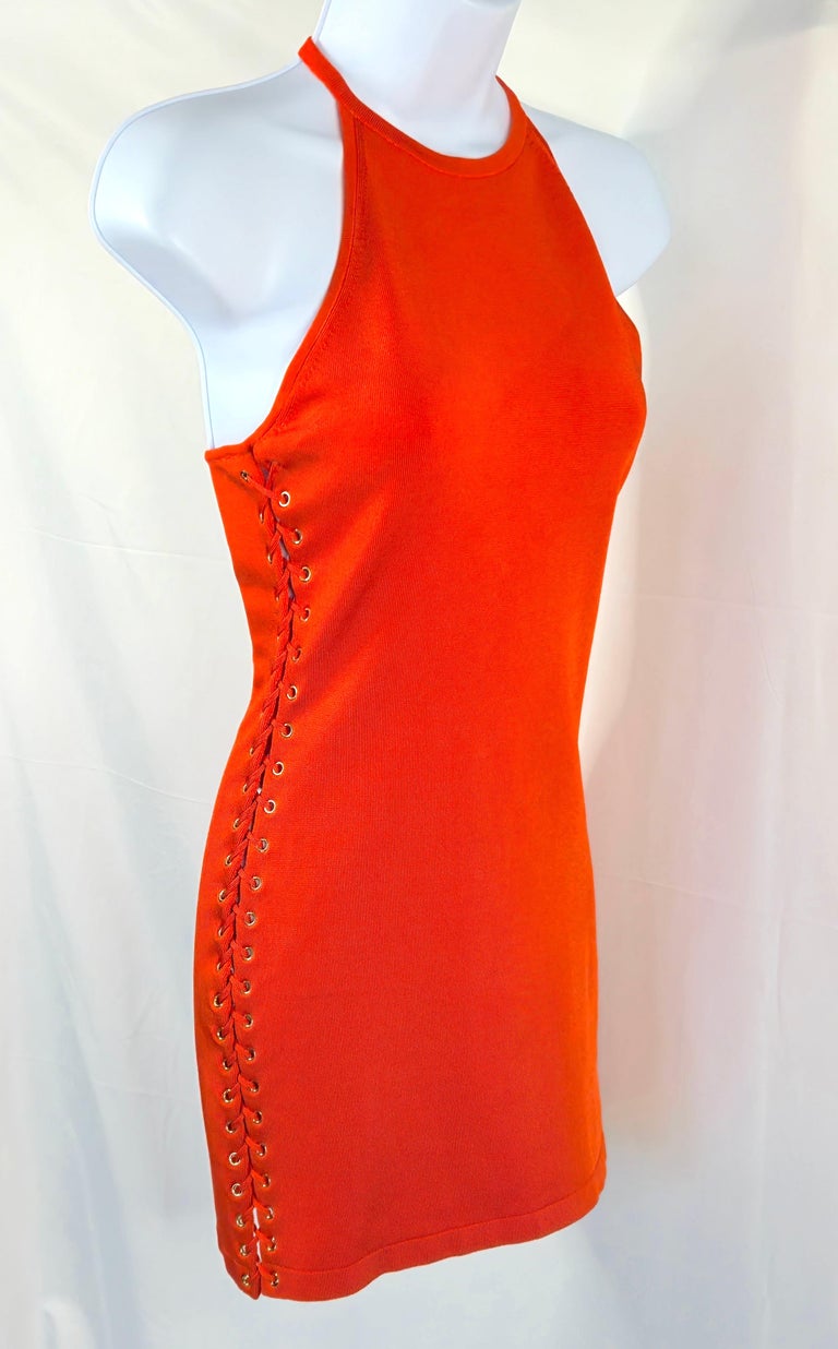 balmain orange dress Balmain Beach Dress With Embroidered Logo