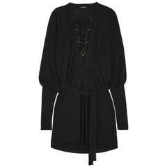 Balmain Lace-Up Crepe Mini Dress