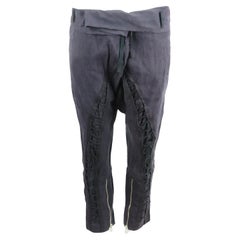 Balmain Lace Up Hemp Twill Tapered Pants Fr 36 Uk 8