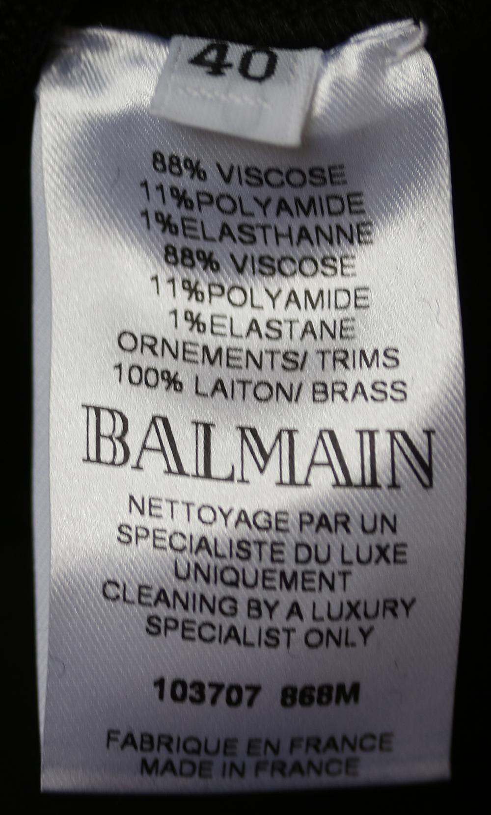 Black Balmain Lace-Up Stretch-Jersey Mini Dress