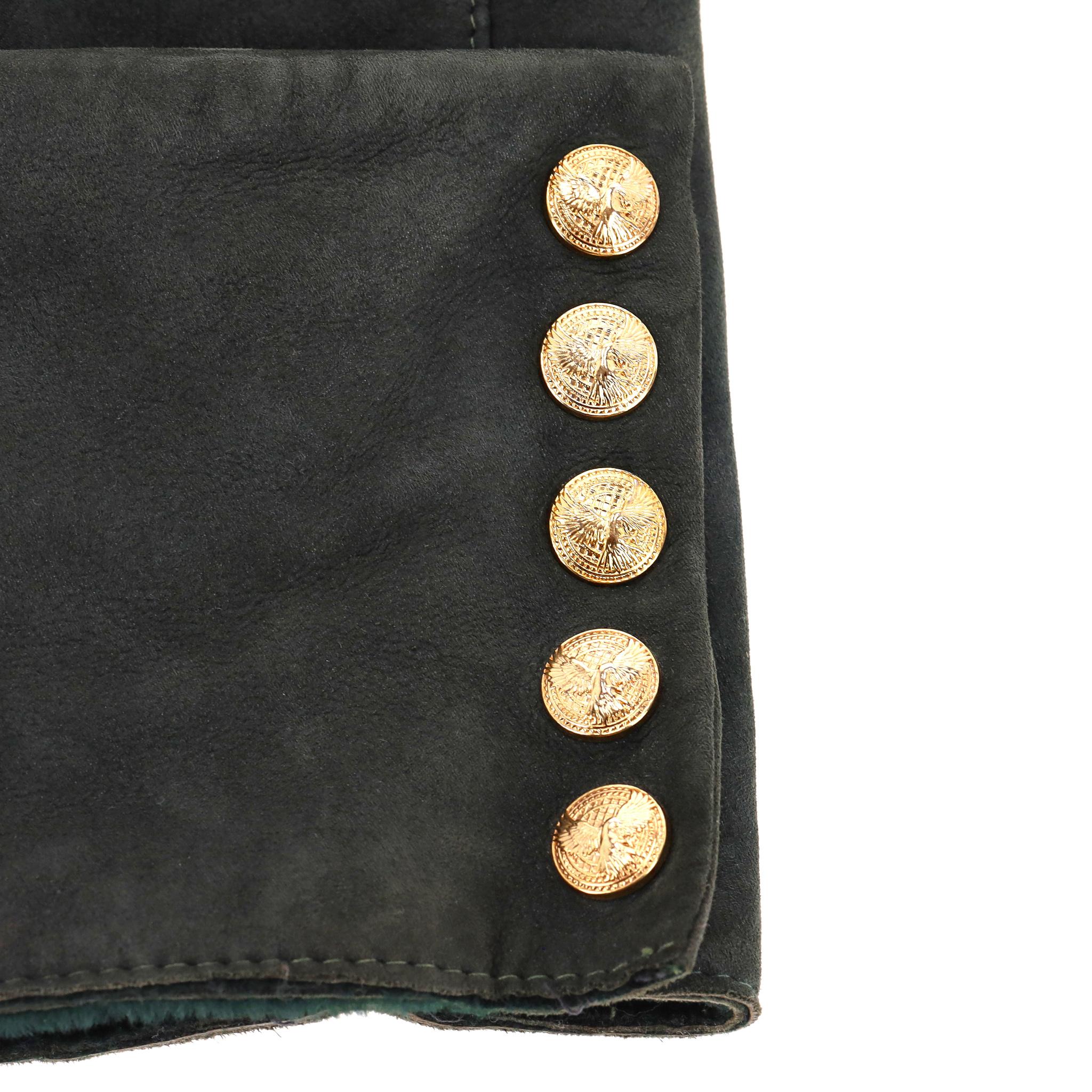 Balmain Bikerjacke aus Lammwildleder und Shearling Damen im Angebot