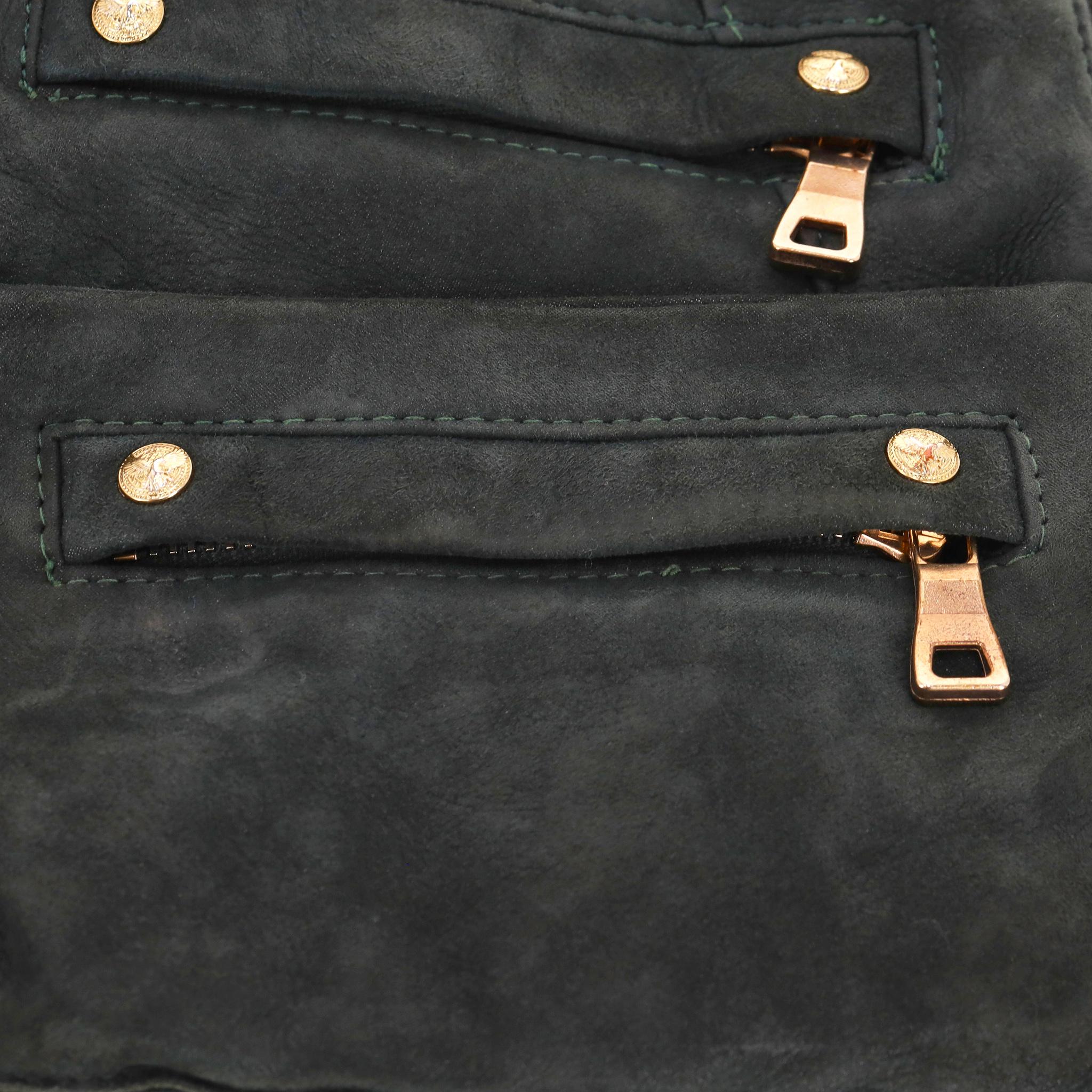 Balmain Bikerjacke aus Lammwildleder und Shearling im Angebot 4