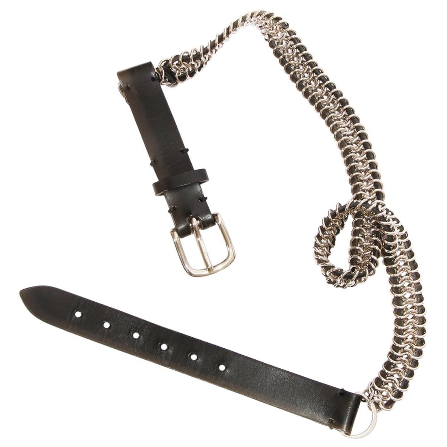 Oprør Start sjældenhed Balmain Leather Chain Belt Circa 2009 For Sale at 1stDibs | balmain chain  belt, balmain biker chain belt