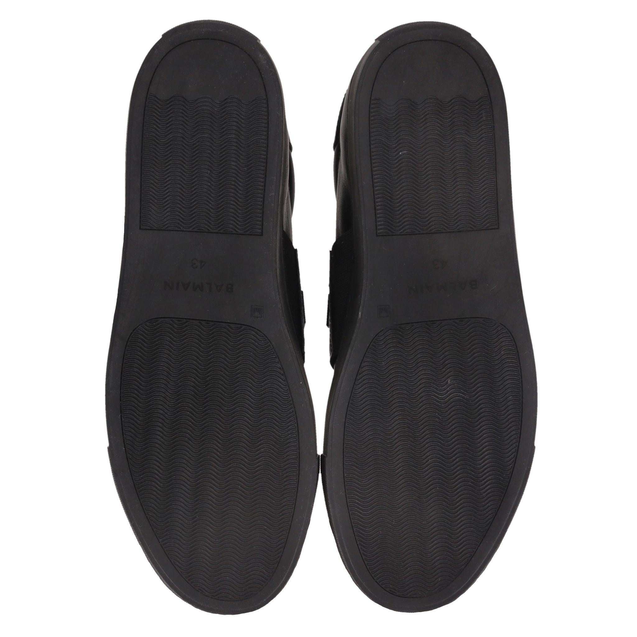 Balmain Leather Logo Slip-on Sneakers 1
