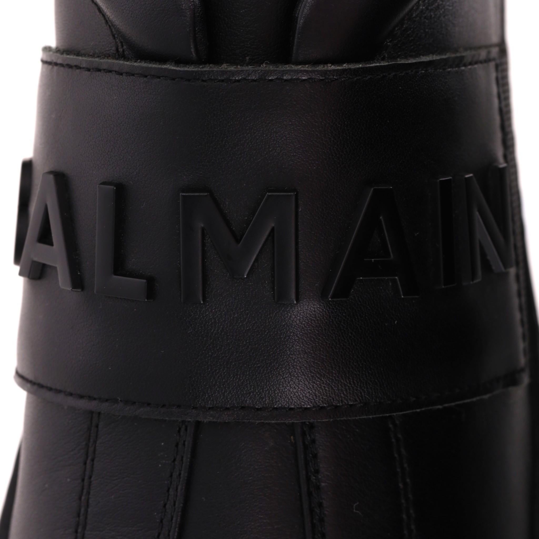 Balmain Leather Logo Slip-on Sneakers 2