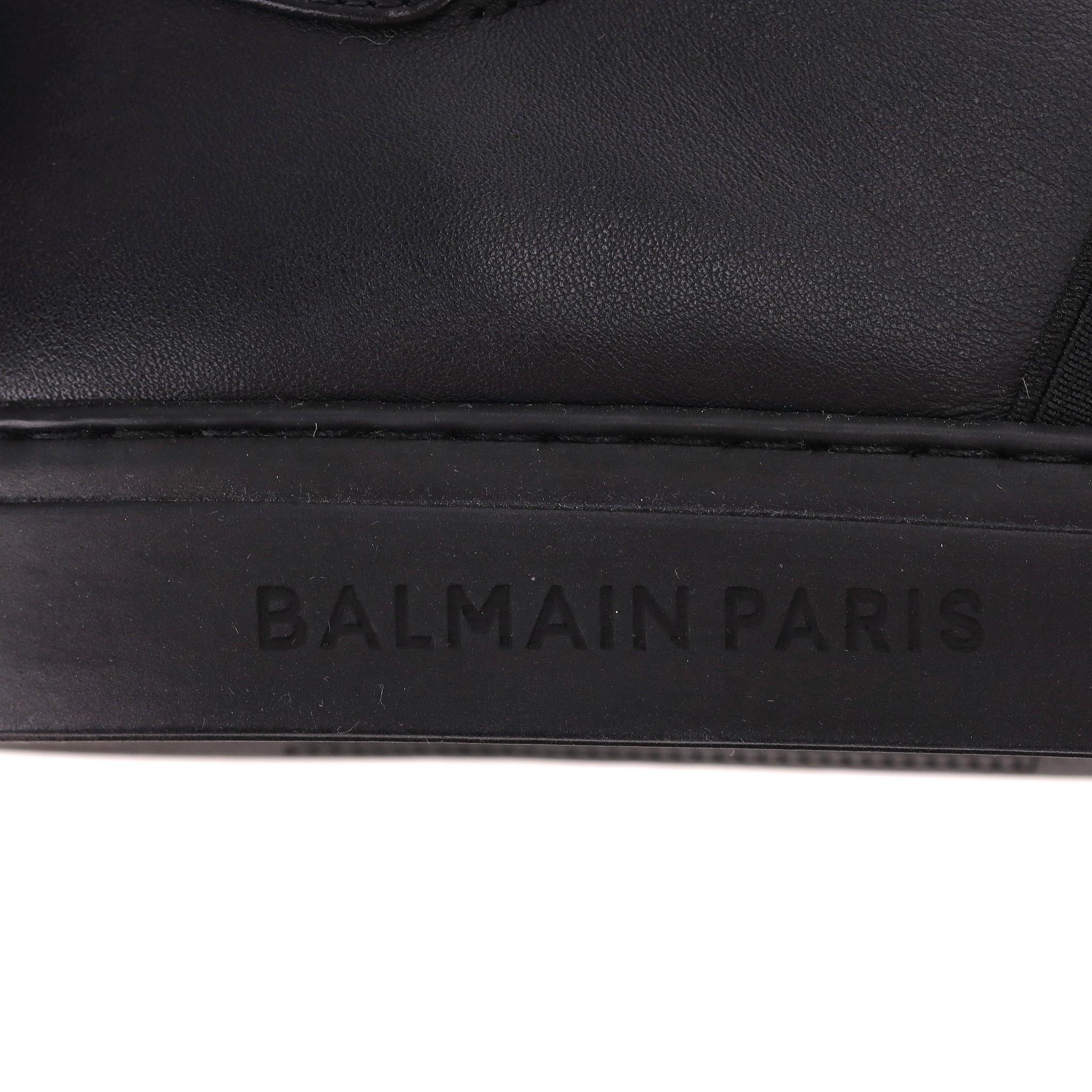Balmain Leather Logo Slip-on Sneakers 4