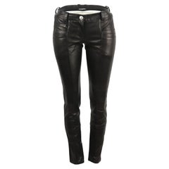 Balmain Leather Low Rise Skinny Pants Fr 36 Uk 8