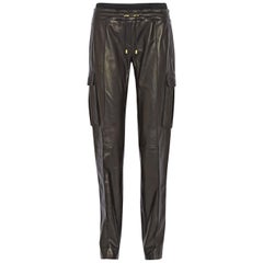 Balmain Leather Straight-Leg Trousers