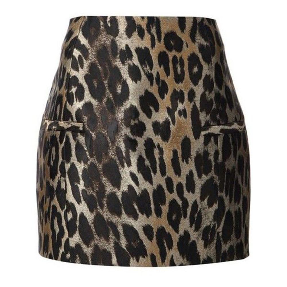 Balmain Leopard-Jacquard Mini Skirt 