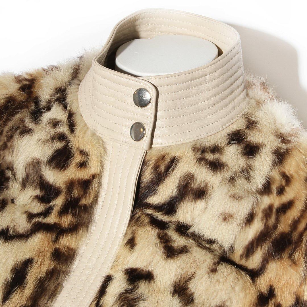 Thin Drapey Lambskin sheepskin Suede leather hide Leopard Print on Light Brown 