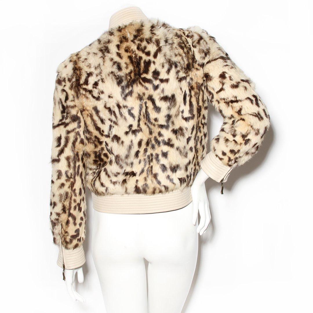 Balmain Leopard Print Fur and Leather Moto Jacket For Sale at 1stDibs