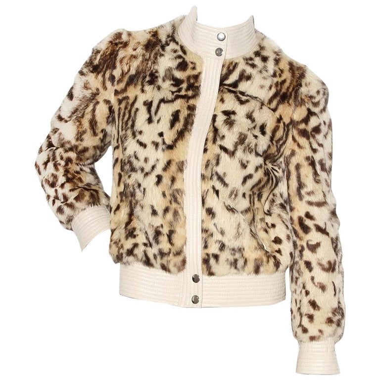 Balmain Leopard Print Fur and Leather Moto Jacket For Sale at 1stDibs