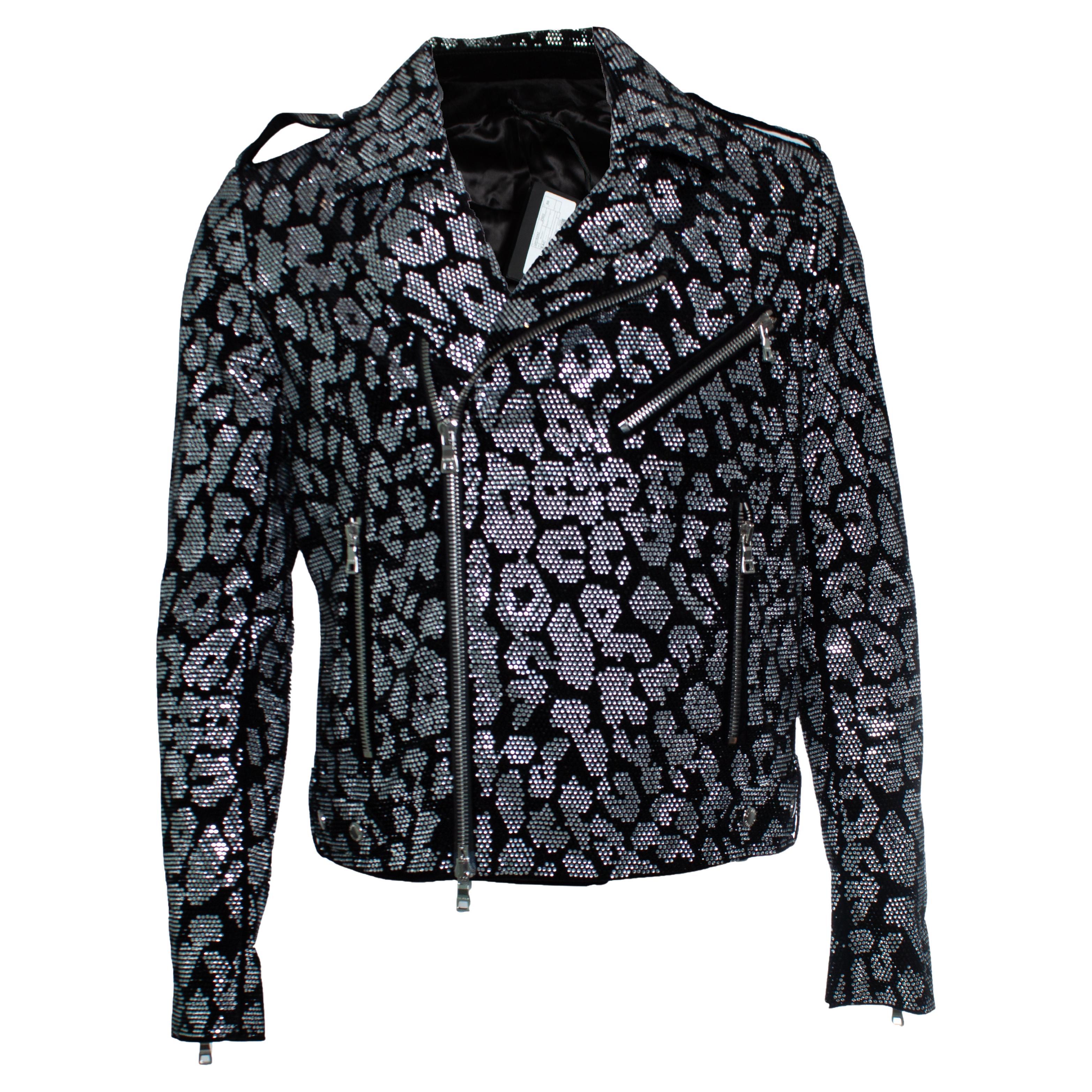 Balmain, Leopard print rhinestone jacket
