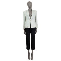 BALMAIN light blue SINGLE BREASTED DENIM Blazer Jacket 36 XS