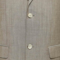 Balmain Hellbraune Wollmischung Einreihiger Blazer XS