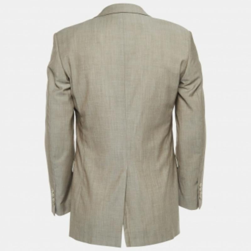 Balmain Hellbraune Wollmischung Einreihiger Blazer XS (Grau) im Angebot
