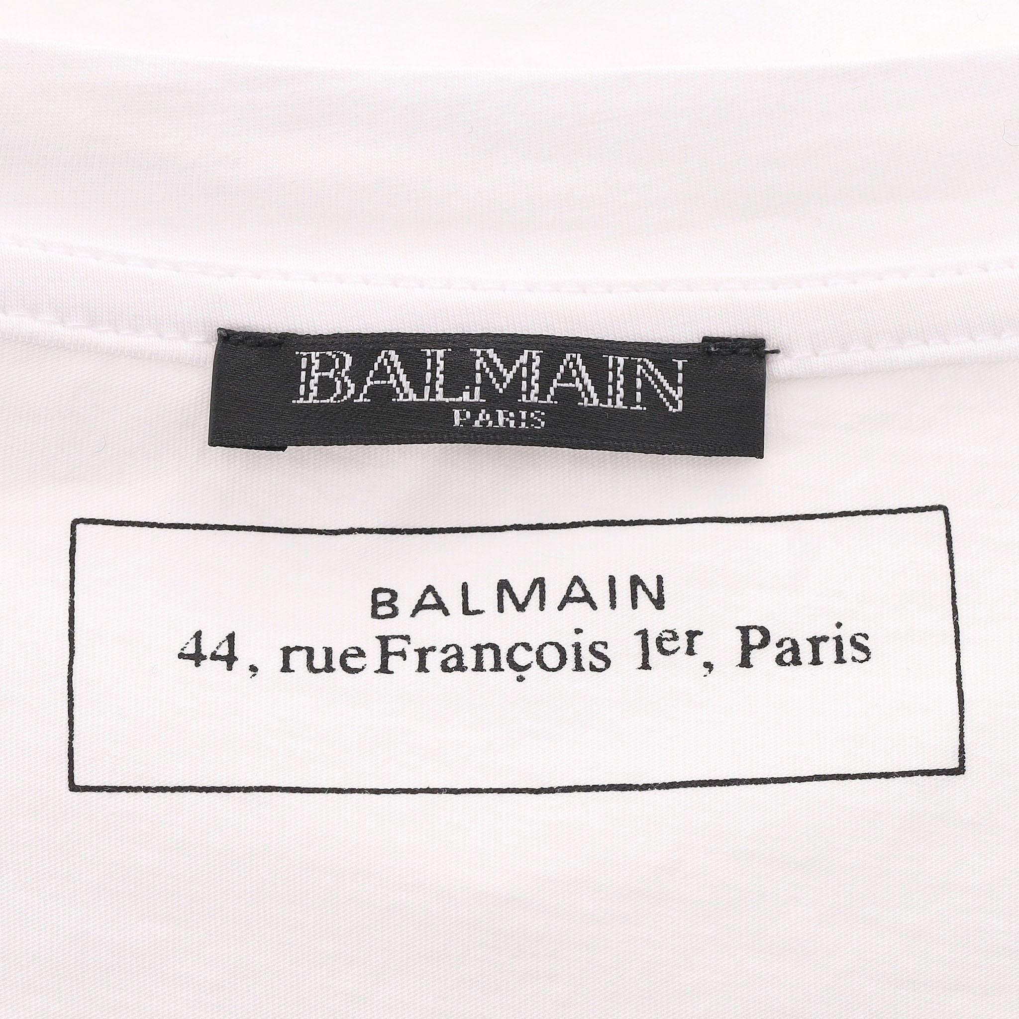 Women's Balmain Logo Cotton T-Shirt For Sale
