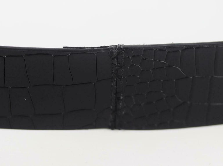 Balmain B Croc-embossed Leather Was Belt in Natural