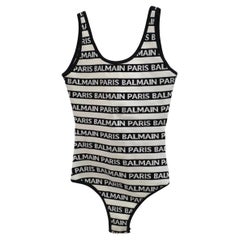 Balmain  Body de una pieza con logotipo a rayas