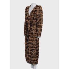 Balmain Long Black Cardigan with Luxurious Gold Fringe Sz.38