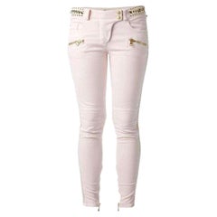 Balmain Low Rise Lace Chains Biker Jeans