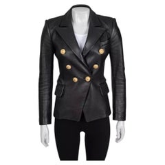 Balmain Luxurious Black Lamb Leather Jacket - Size FR34/XS