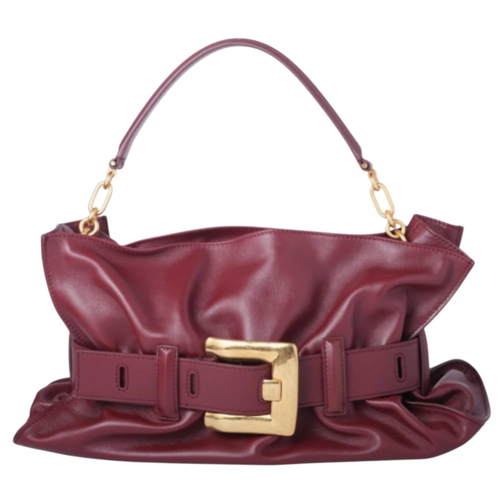 Borsa a tracolla in pelle Balmain Medium Anthem, bordeaux - anni '20 in vendita