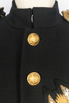Balmain men 'Navy' coat Winter 2016