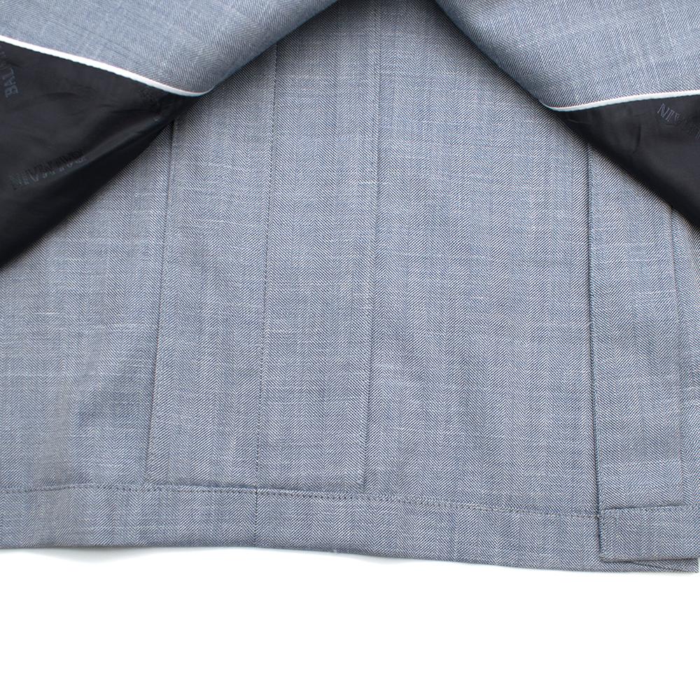 Balmain Men's Blue Wool Blend Blazer - Size EU 50 For Sale 2
