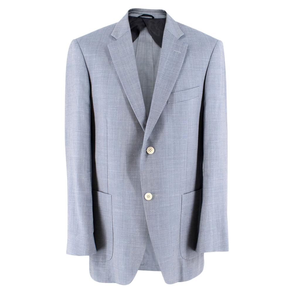 Balmain Men's Blue Wool Blend Blazer - Size EU 50 For Sale