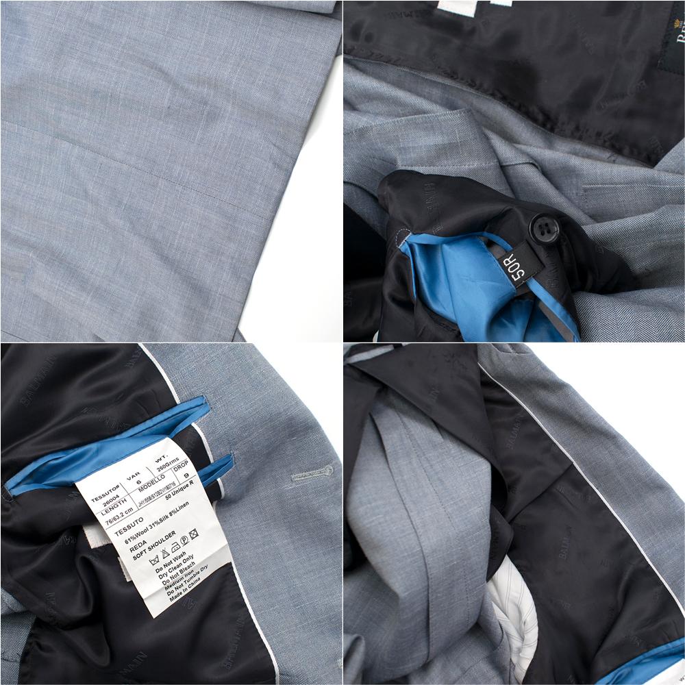 Balmain Men's Blue Wool Blend Blazer - Size Large - EU 50 For Sale 6