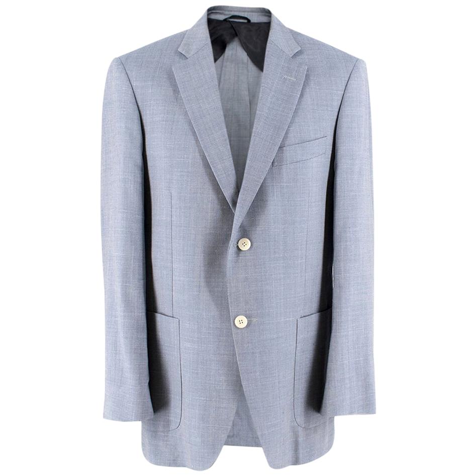 Balmain Men's Blue Wool Blend Blazer - Size Large - EU 50 For Sale