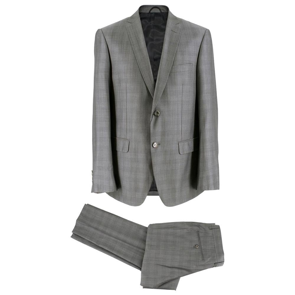 Balmain Men's Grey Check Slim Fit Suit SIZE EU 50 For Sale