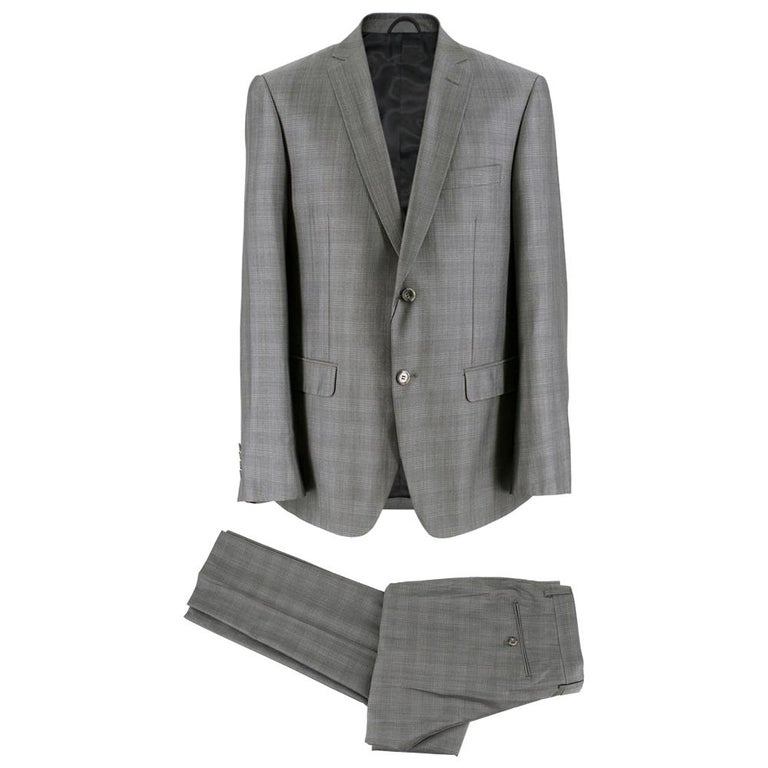 Balmain Men's Grey Check Slim Fit Suit SIZE EU 50 For Sale at 1stDibs ...