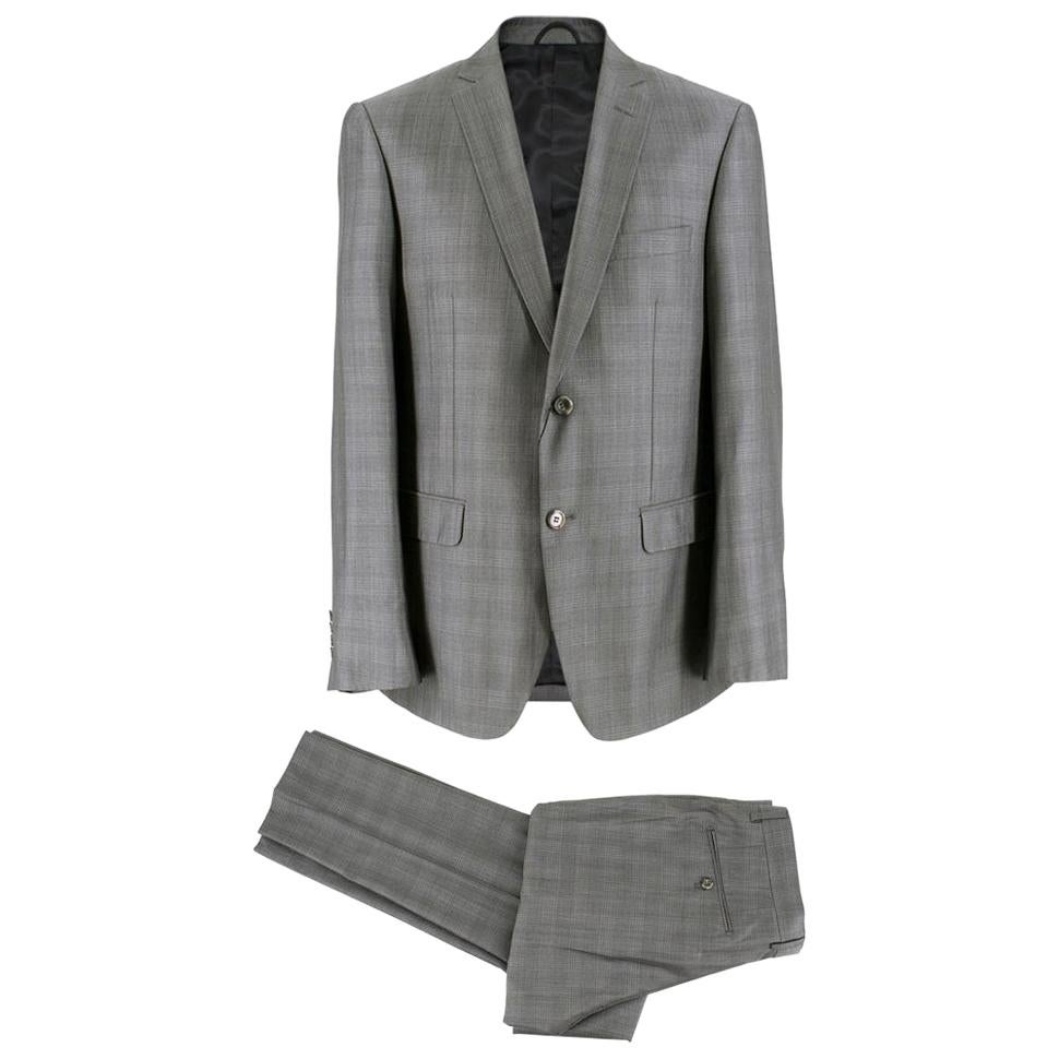 Balmain Men's Grey Check Slim Fit Suit SIZE - L EU 50