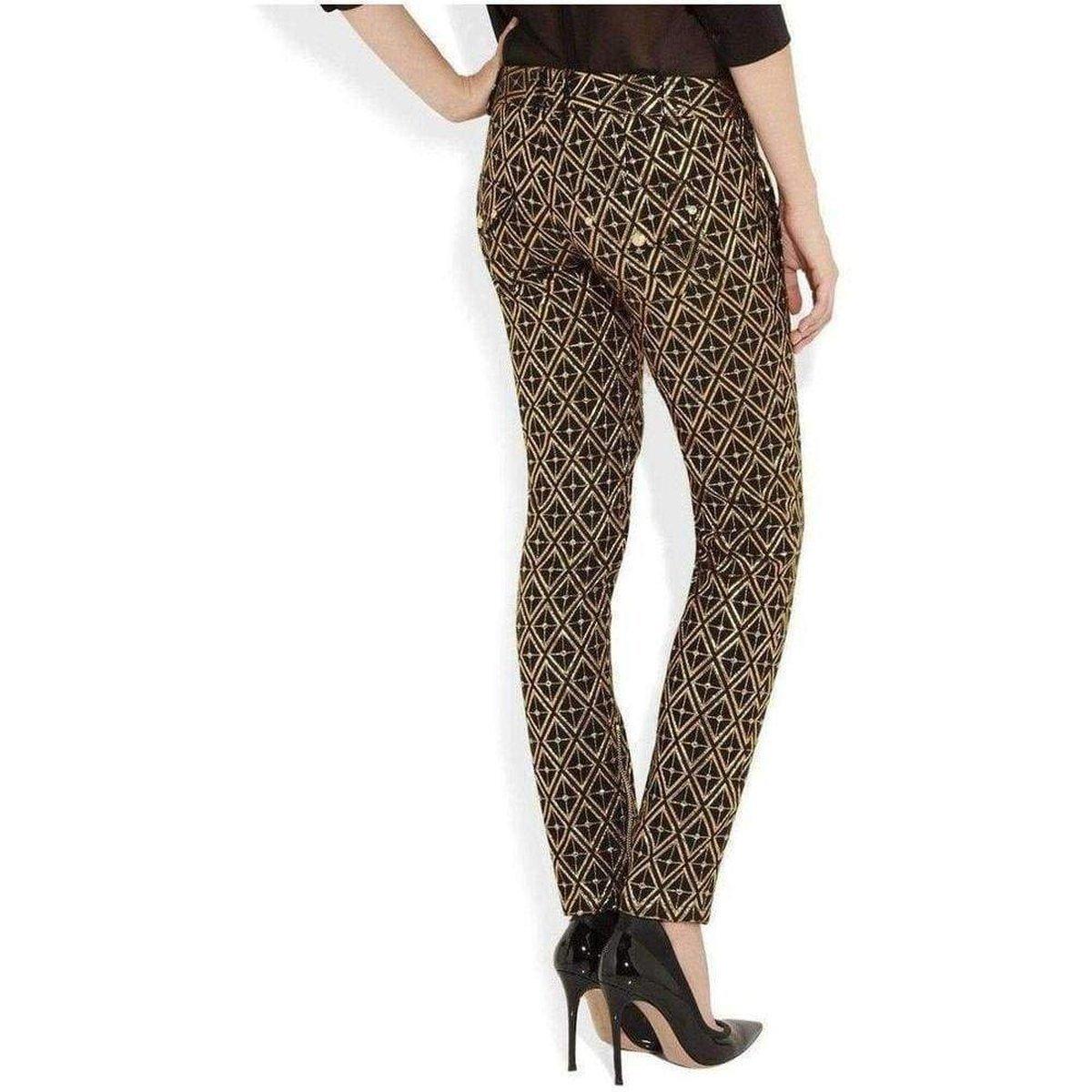 Balmain Metallic jacquard skinny pants FR40 In New Condition For Sale In Brossard, QC